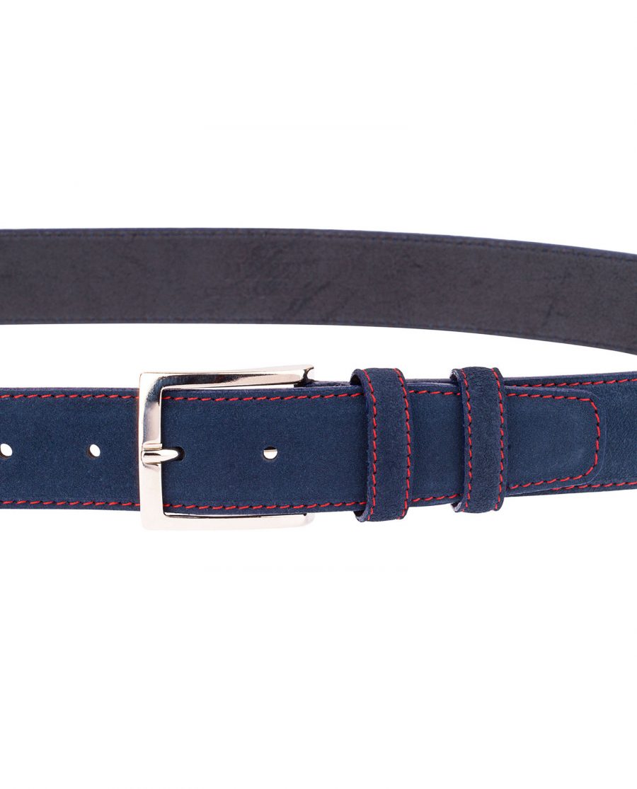 Navy-Blue-Belt-With-Red-Thread-Buckle