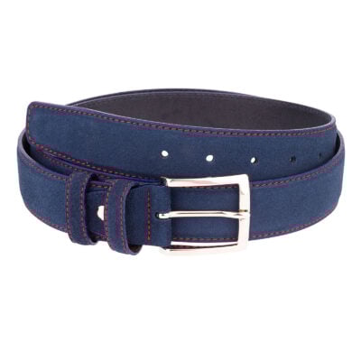 Navy-Blue-Belt-With-Red-Thread-Front