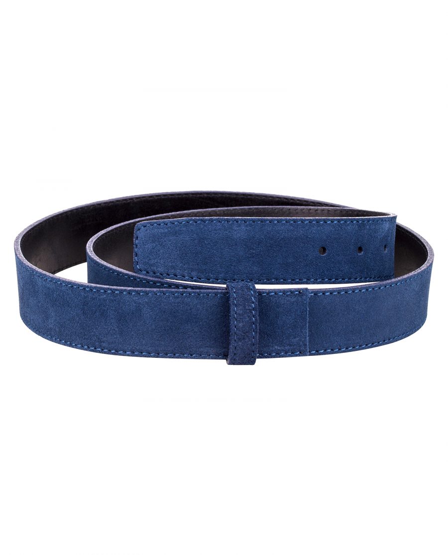 Buy Navy Suede Leather Strap - LeatherBeltsOnline.com - Free Shipping