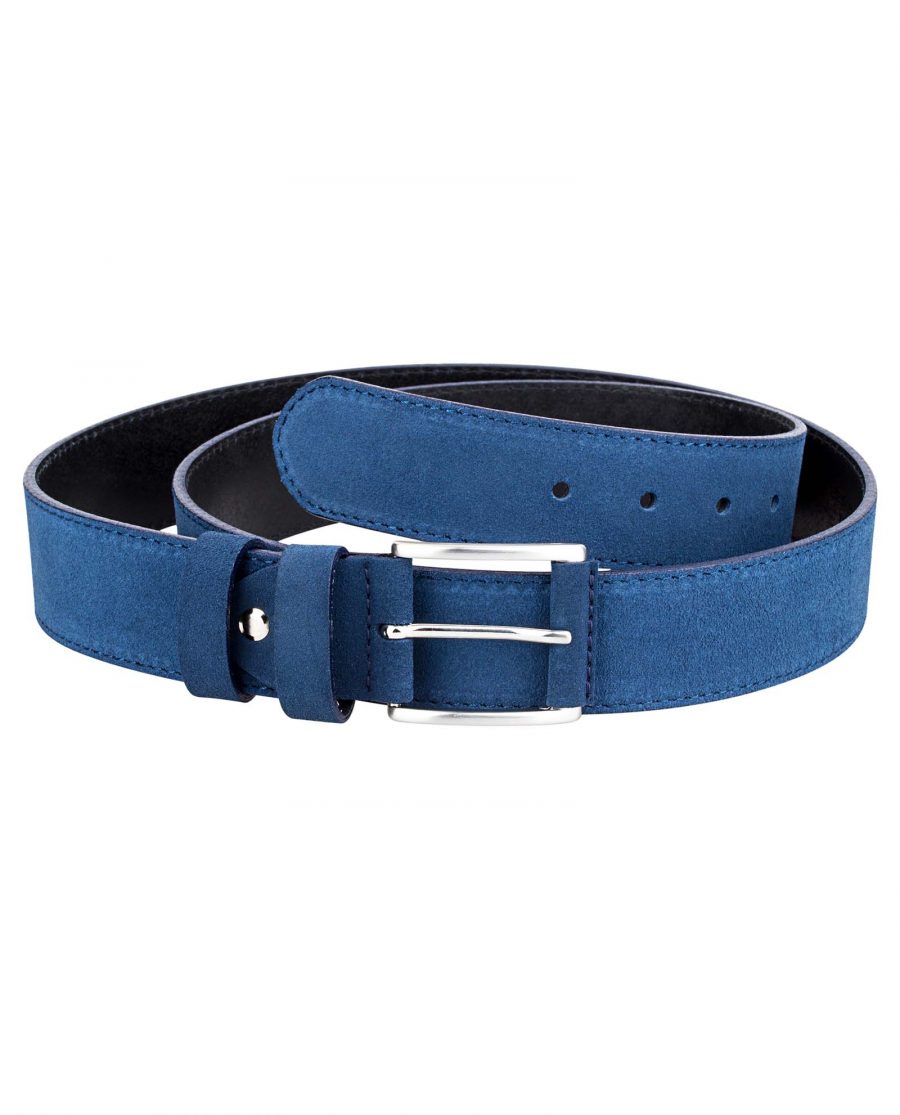Buy Thick Blue Suede Belt for Jeans | 100% Leather | Free Shipping