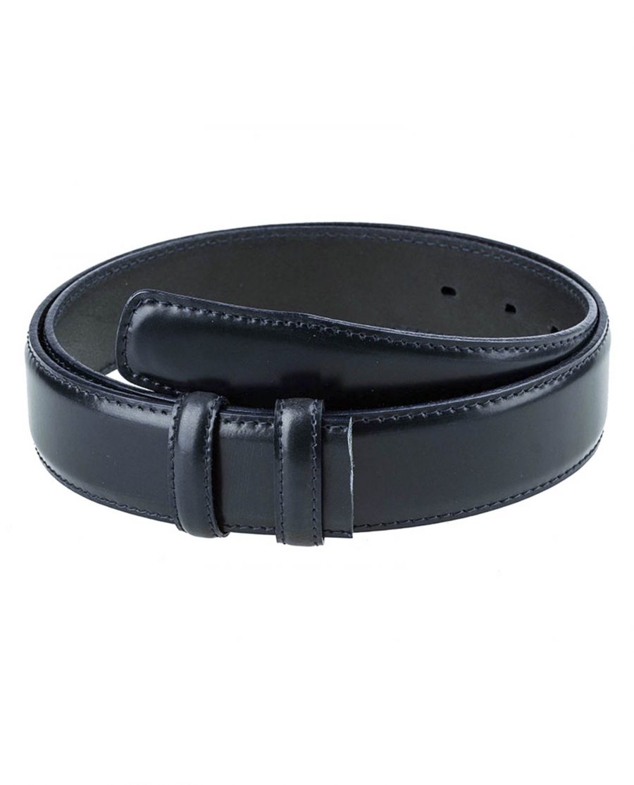 Buy Smooth Leather Belt Strap | Navy Blue | LeatherBeltsOnline.com