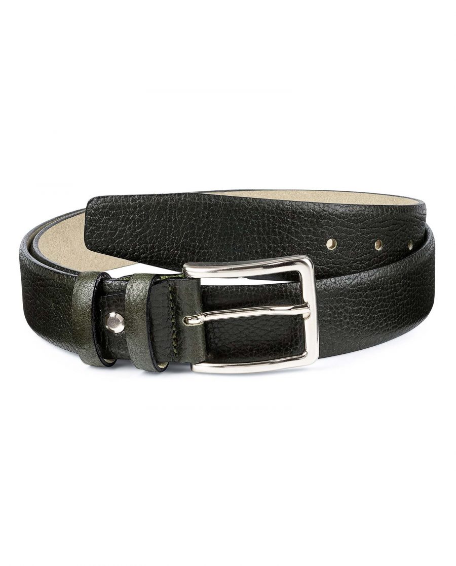 Buy Olive Green Leather Belt by Capo Pelle | LeatherBeltsOnline.com