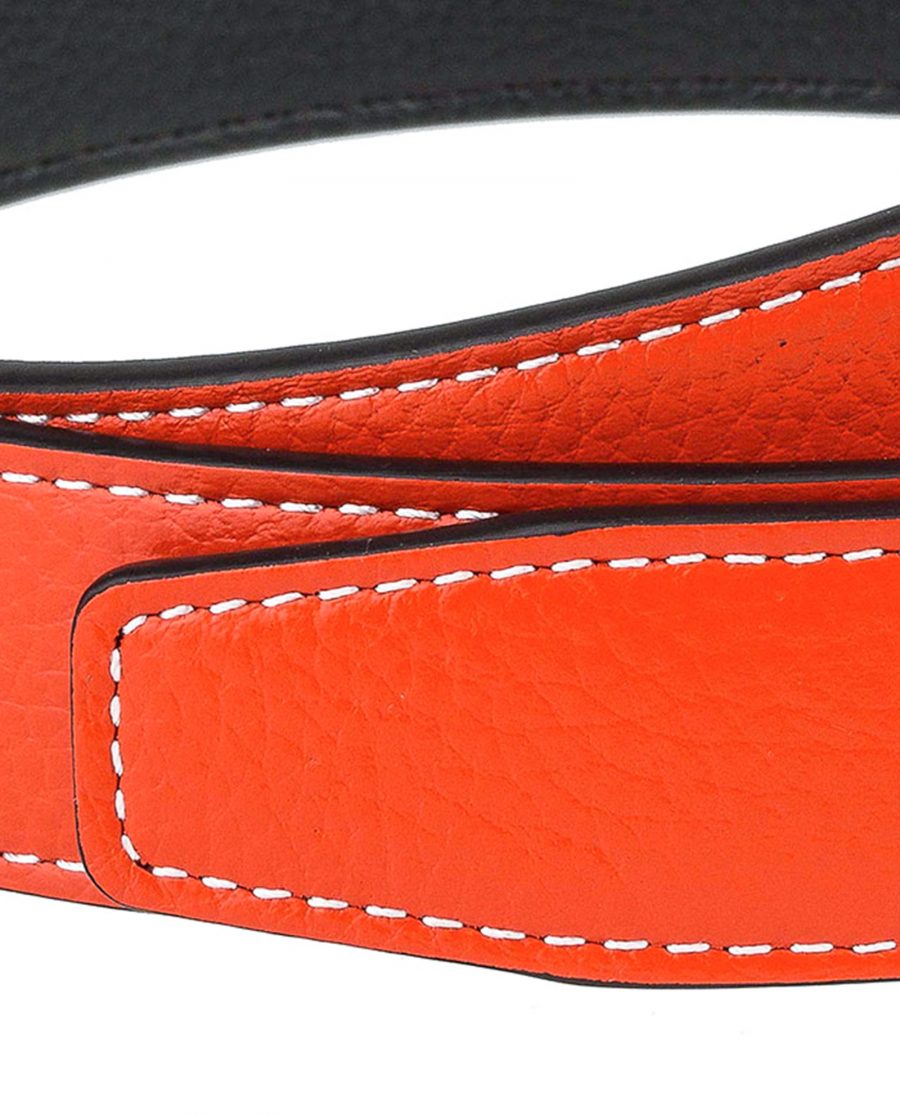Orange-h-belt-strap-narrow-thread