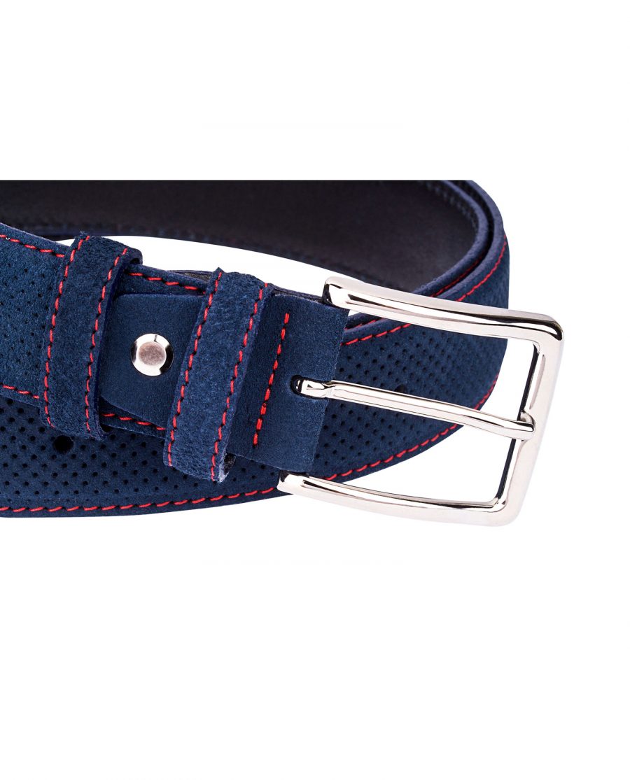 Perforated-Blue-Suede-Belt-Buckle-picture