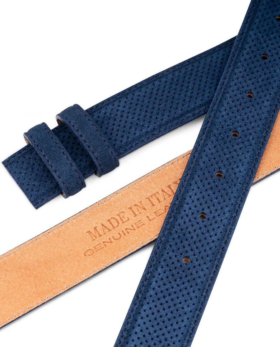 Perforated-Blue-Suede-Belt-Strap-1-3-8-inch-Wide-For-Men-Italian-leather-1