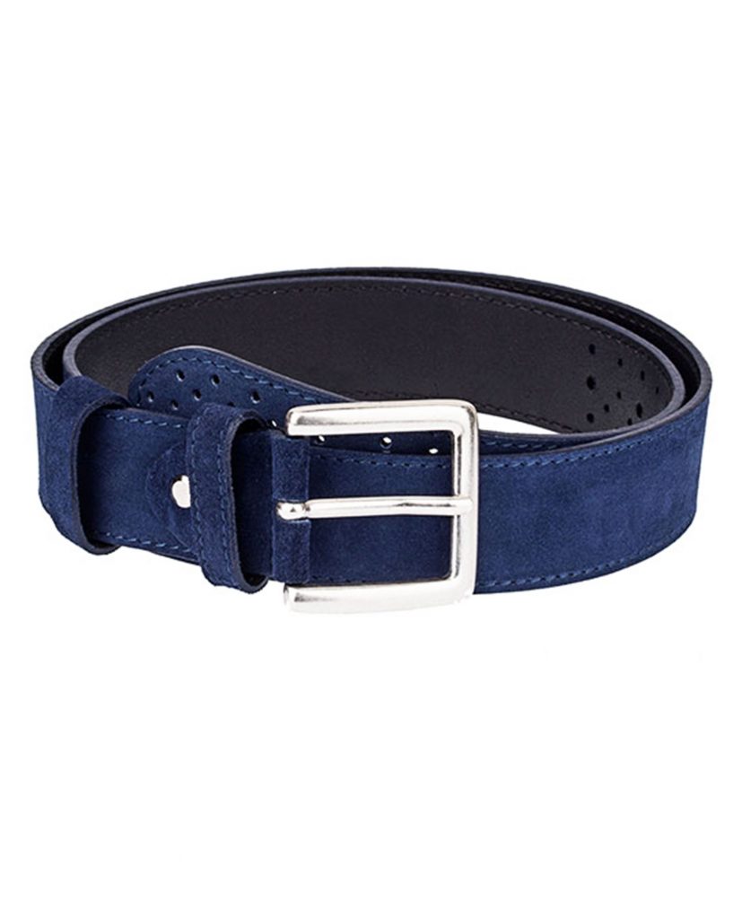 Buy Men's Suede Belt for Jeans | Blue Suede | LeatherBeltsOnline.com