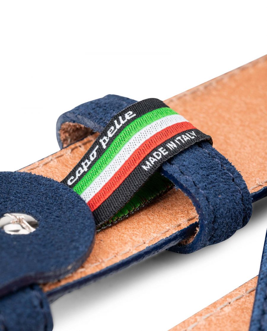 Perforated-Suede-Belt-in-Navy-Blue-Mens-Golf-by-Capo-Pelle-Made-in-Italy
