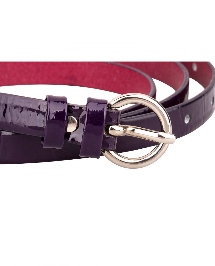 Porosus-purple-skinny-belt-buckle