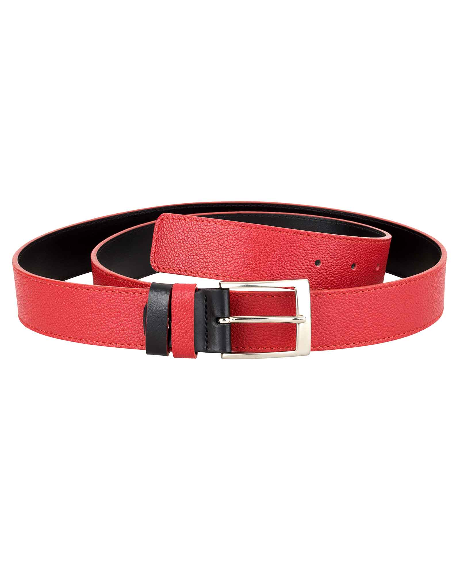 Buy Red Black Reversible Belt - LeatherBeltsOnline.com - Free Shipping