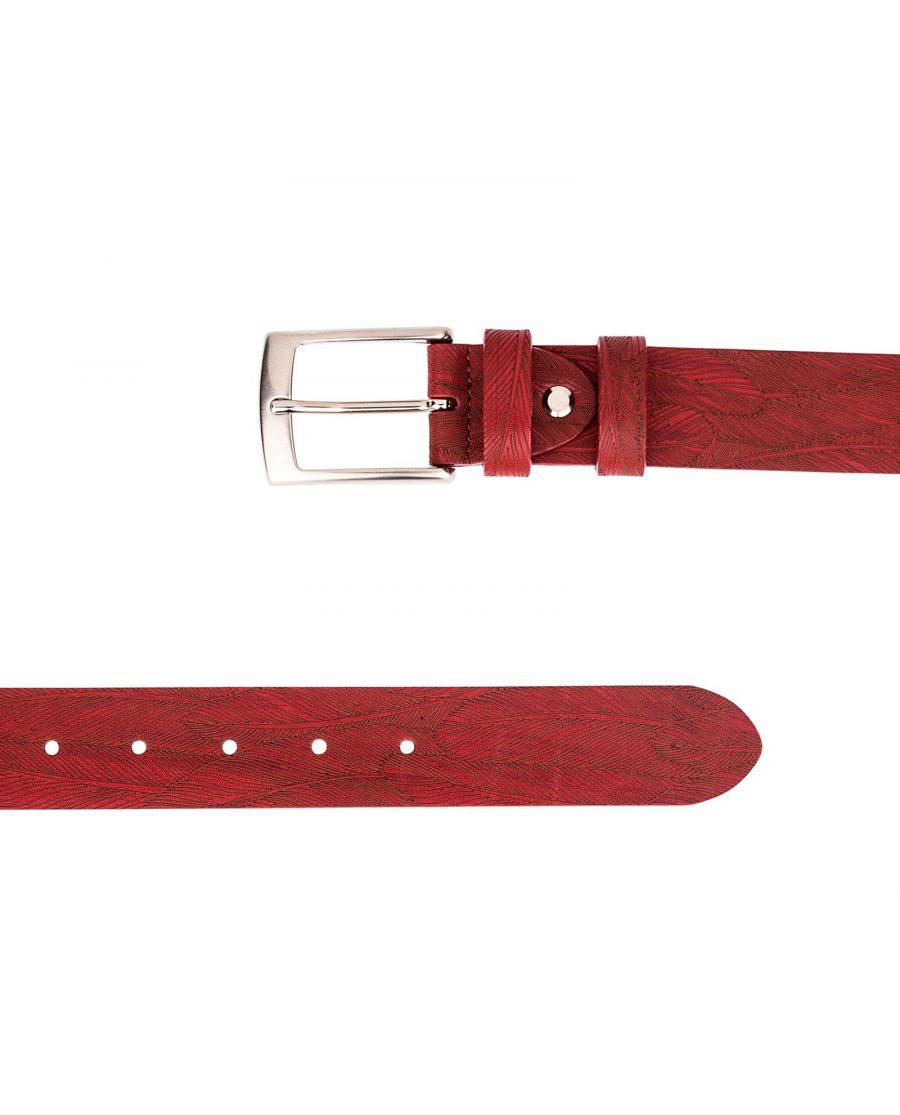 Red-Leather-Belt-Laser-Feather-Both-ends