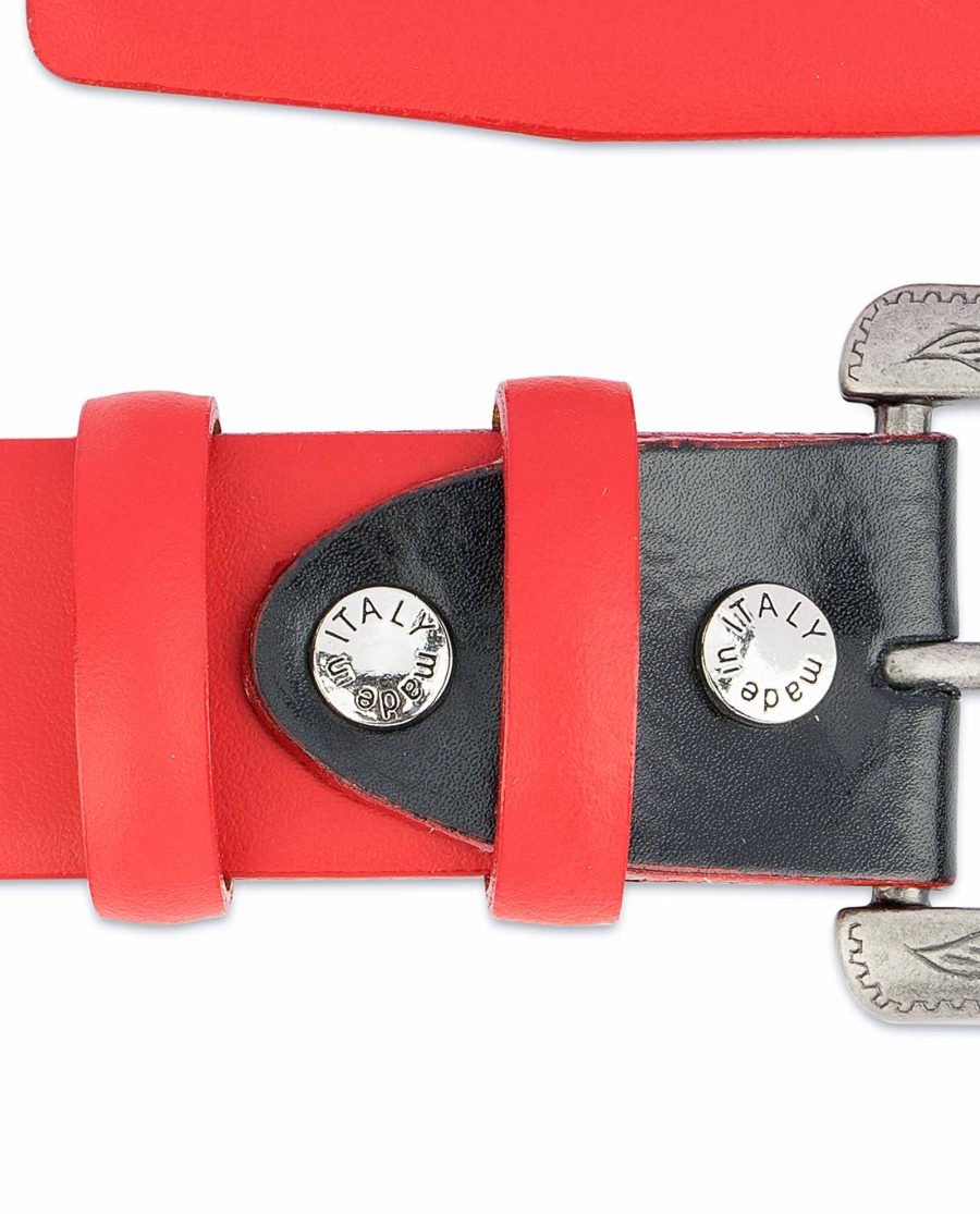 Red-Western-Belt-Mens-Veg-Tan-Leather-Belt-screws