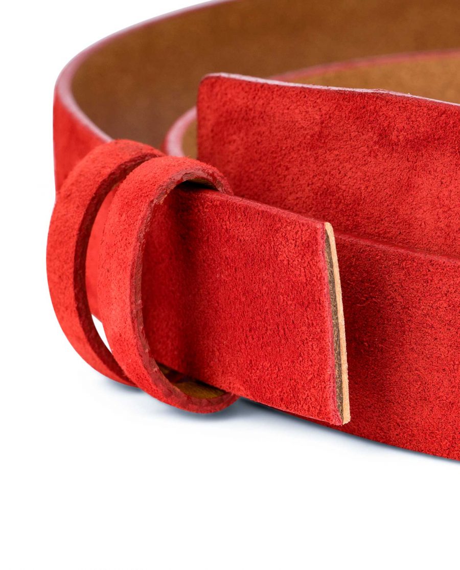 Replacement-Red-Suede-Leather-Belt-1-1-8-inch-Close-image