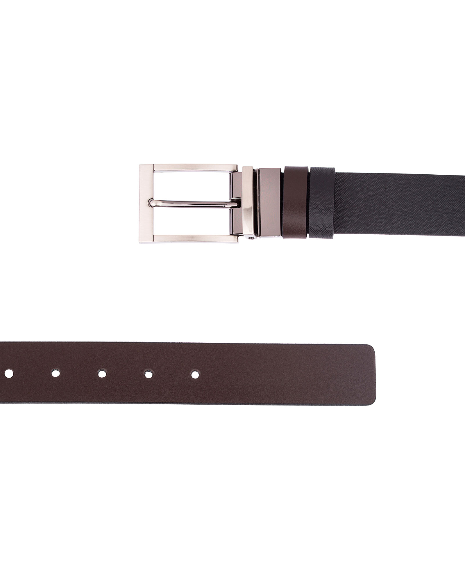 Buy Men's Saffiano Leather Belt - Black Brown Reversible - FREE SHIP!