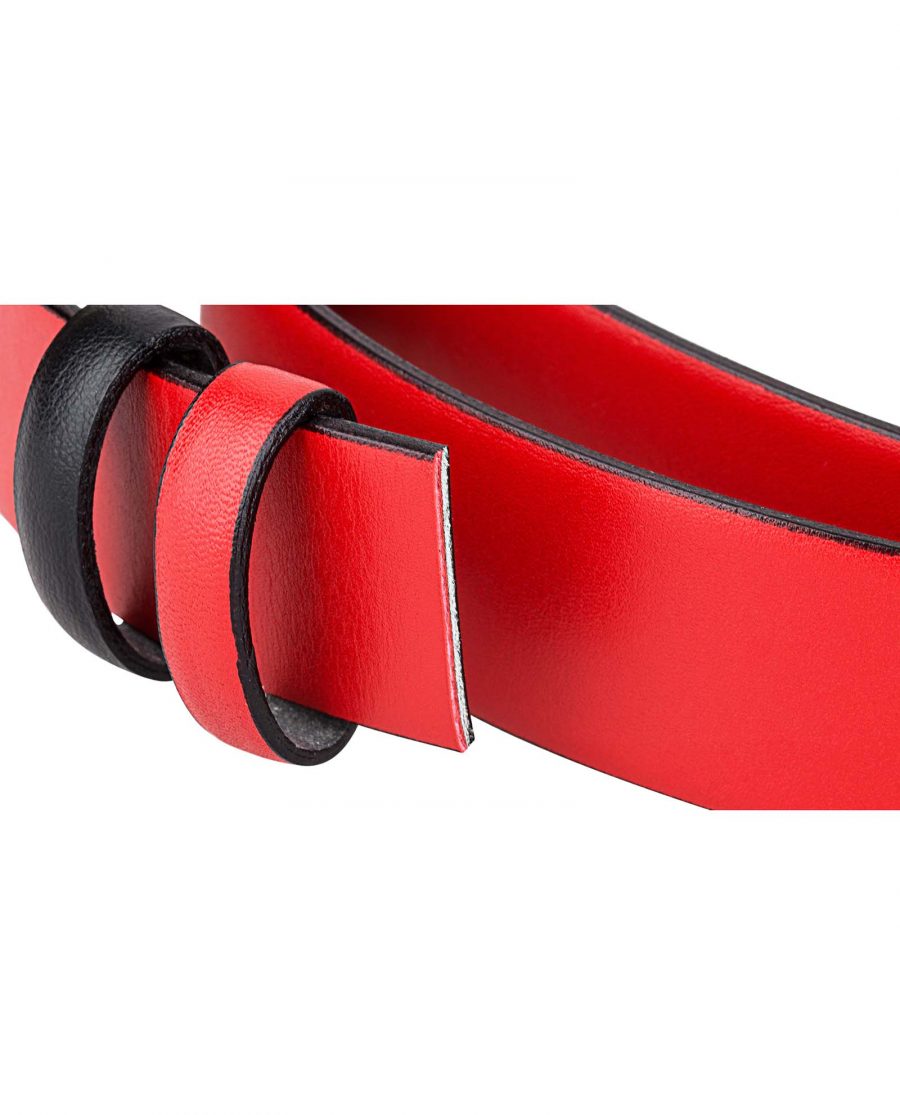 Reversible-Belt-Strap-Red-Black-Buckle-attachment