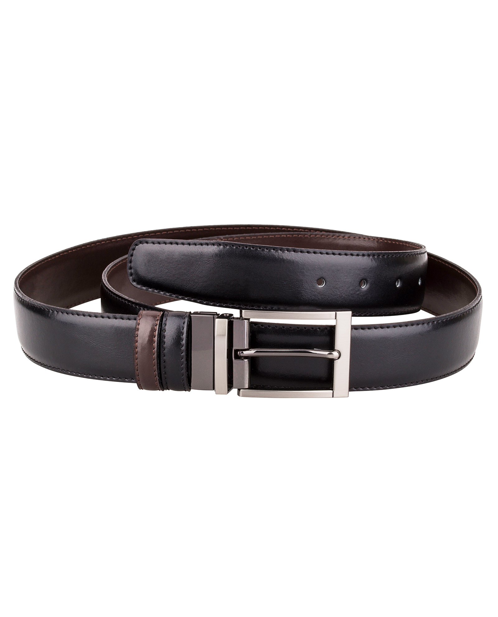 Buy Men's Reversible Leather Belt - Smooth Black Brown - Capo Pelle