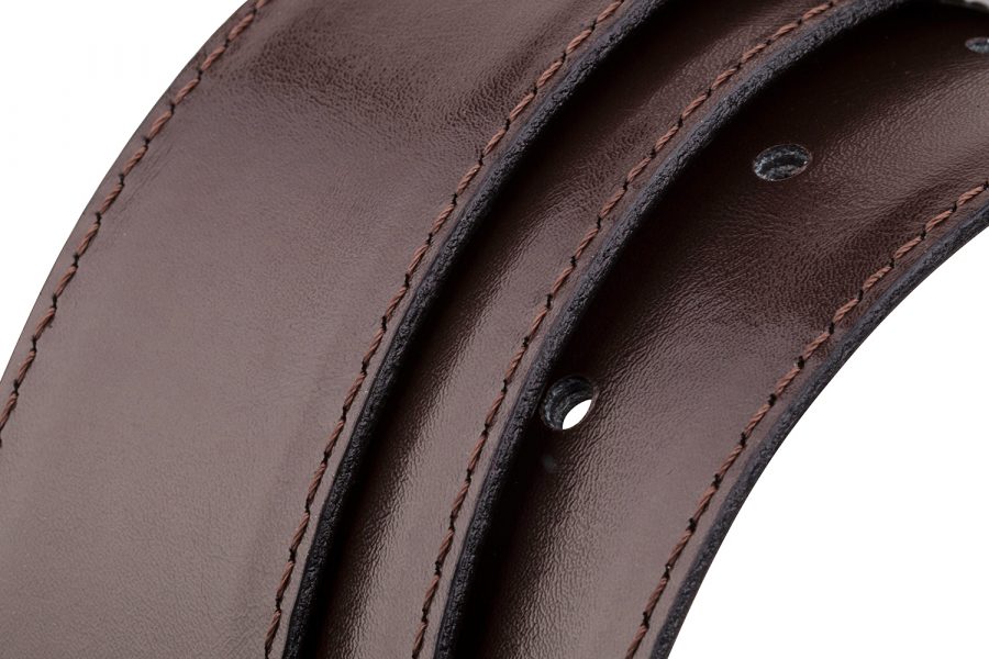 Reversible-Leather-Belt-Strap-Rolled