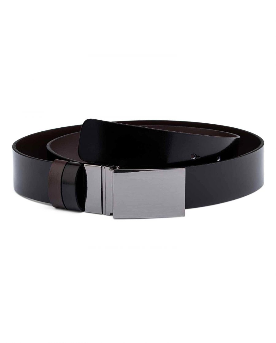 Reversible-Mens-Patent-Leather-Belt-Black-side