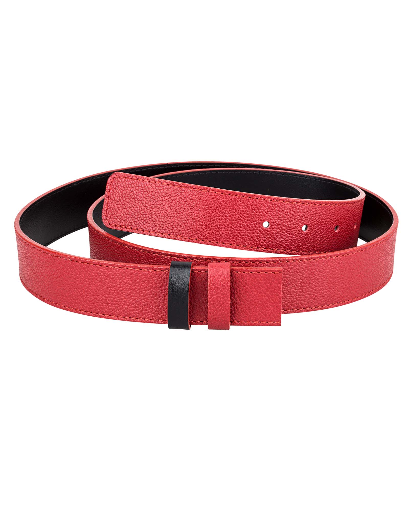 Buy Reversible Red Leather Belt Strap - Capo Pelle