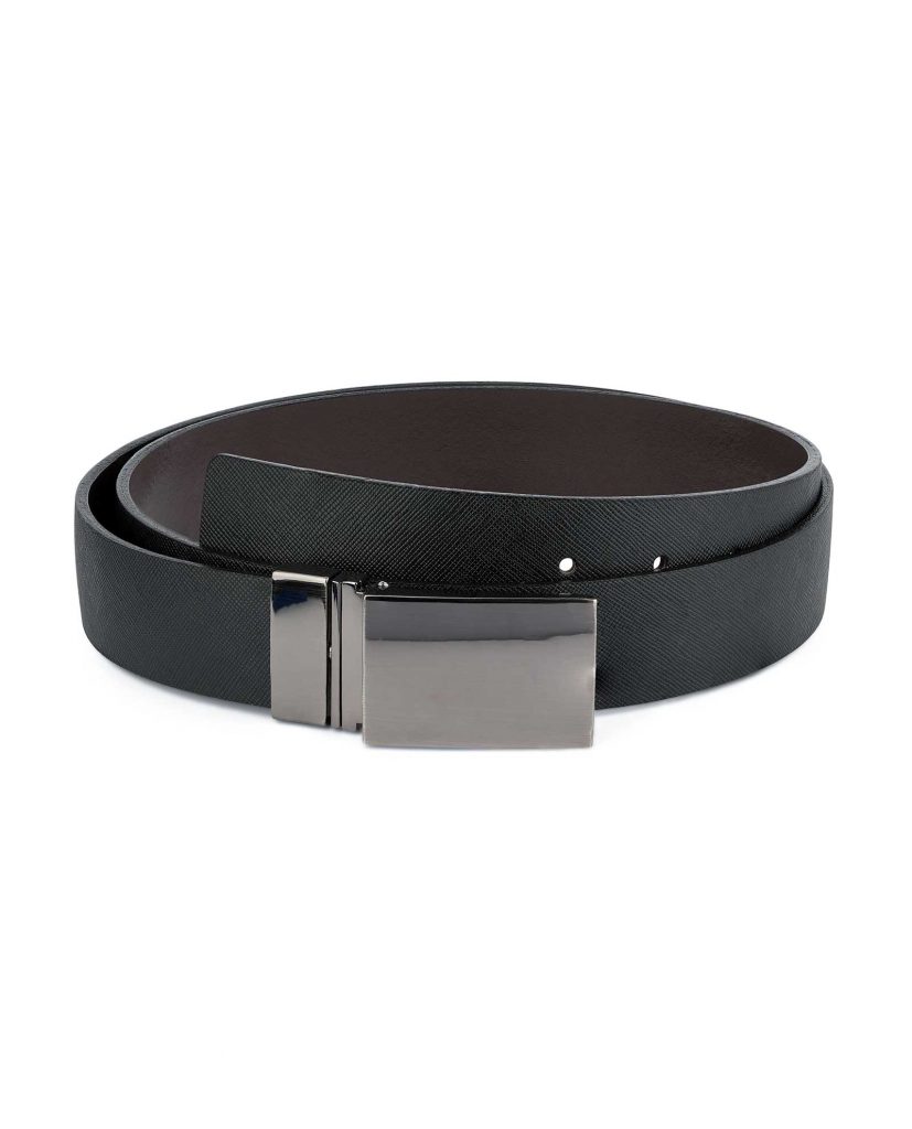 Buy Reversible Saffiano Belt | Twist Buckle | LeatherBeltsOnline.com