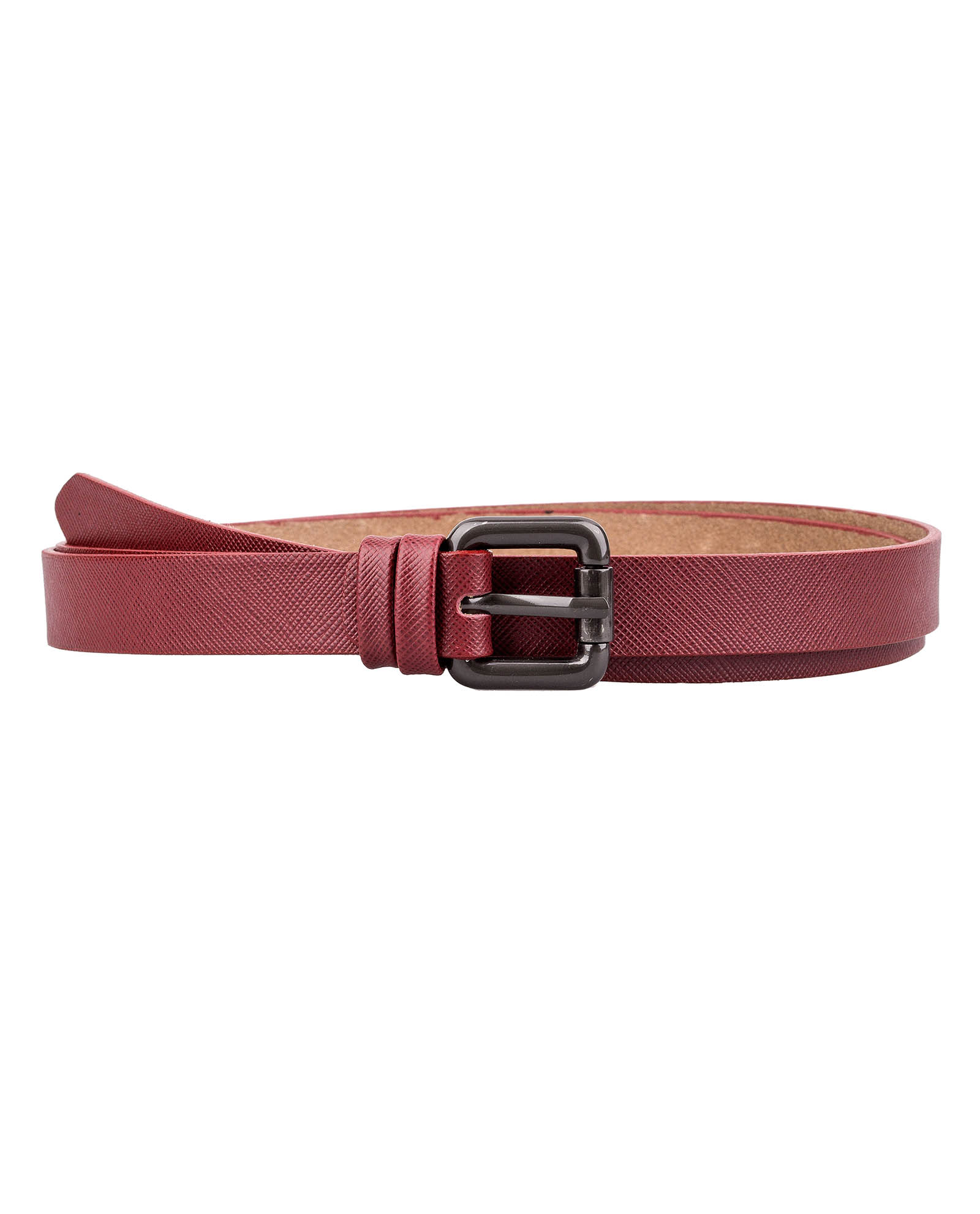 Buy Women's Burgundy Leather Belt | LeatherBeltsOnline.com | Free Ship