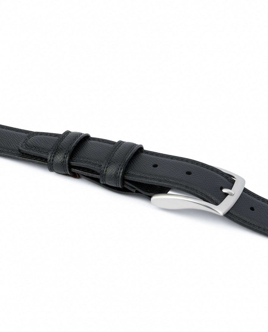 Saffiano-Black-Leather-Belt-Mens-Dress-Italian-quality