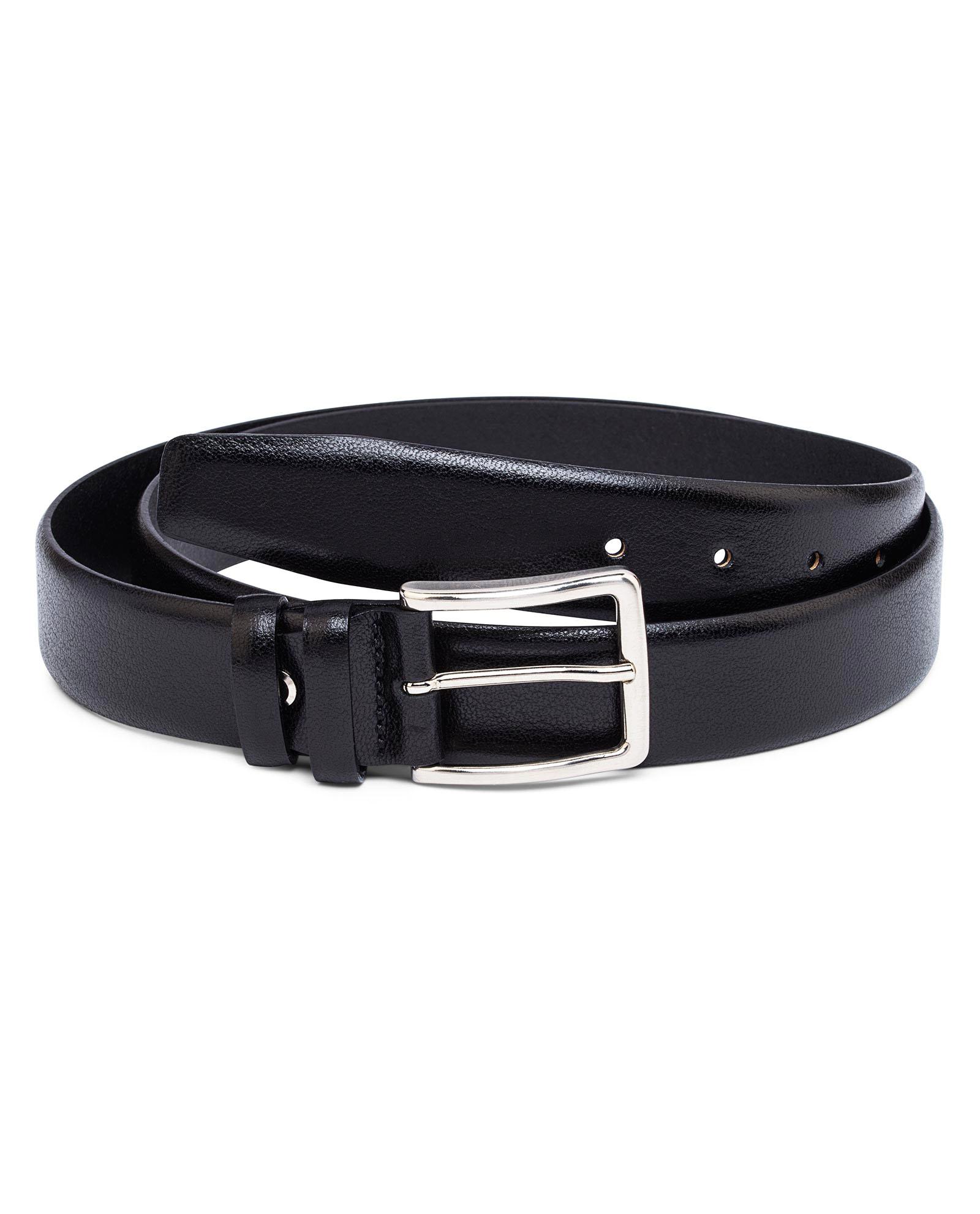 Men's black smooth leather belt