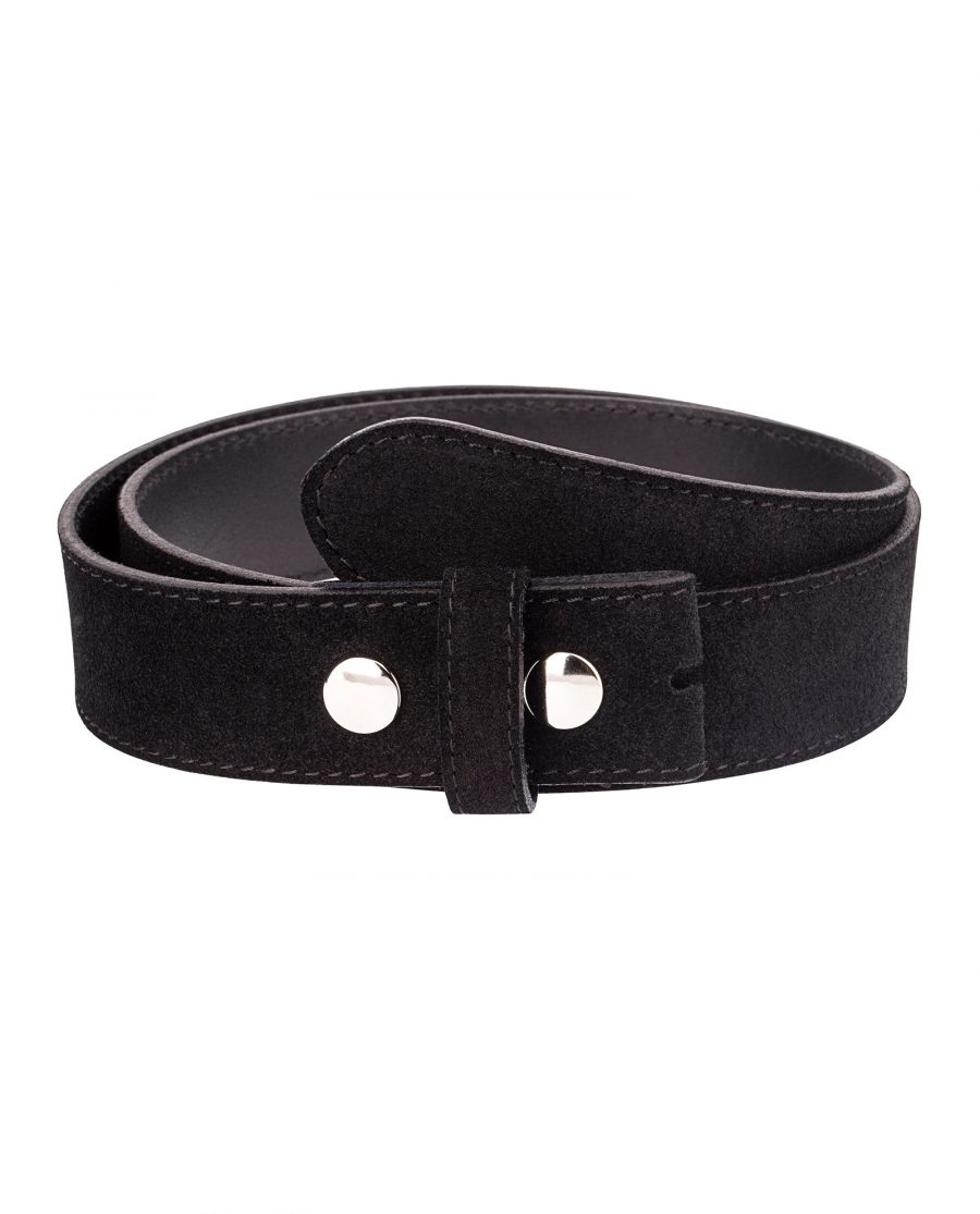 Snap-on-belt-strap-suede-black