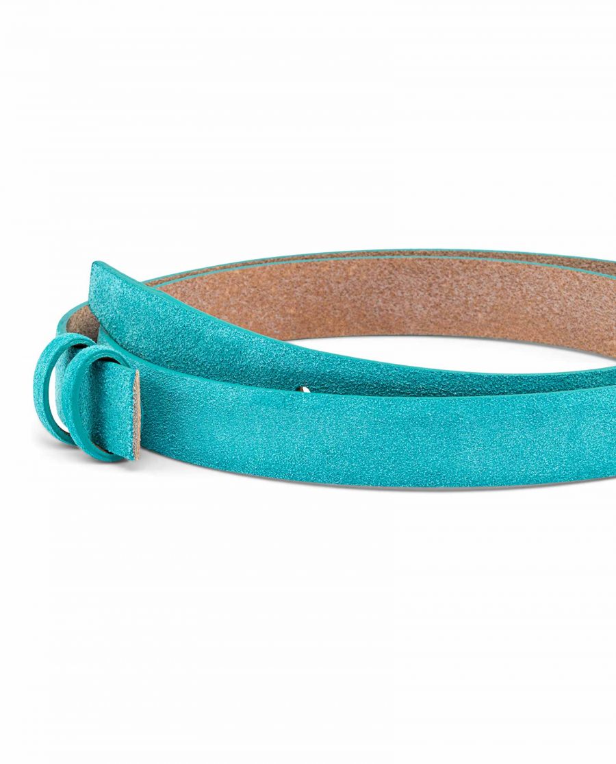 Suede-Turquoise-Leather-Belt-Strap-25-mm-Buckle-mount