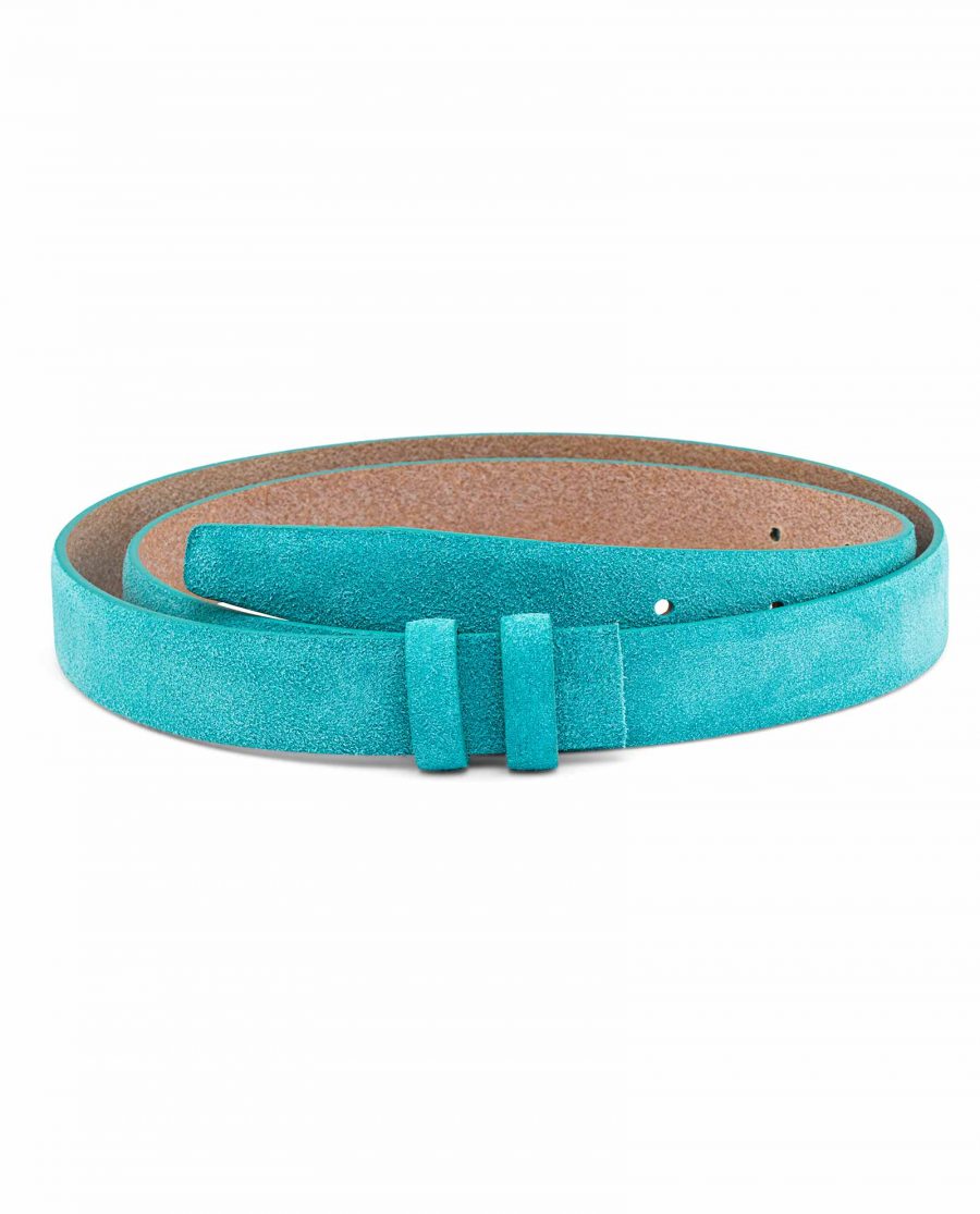 Suede-Turquoise-Leather-Belt-Strap-25-mm-Main-image