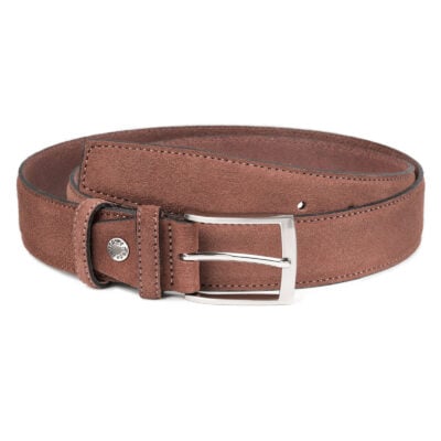 Tan-Suede-Belt-by-Capo-Pelle-Cognac-brown-Italian-Calf-Leather-Main-image