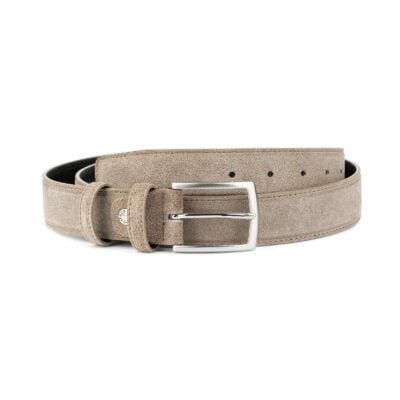 Taupe Suede Belt Mens Womens For jeans Capo Pelle