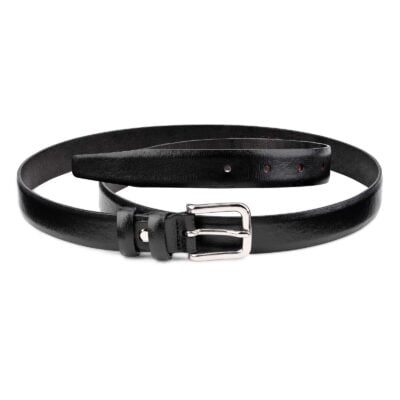 Thin-Leather-Belt-Smooth-Black-1-inch-Wide-by-Capo-Pelle-First-picture