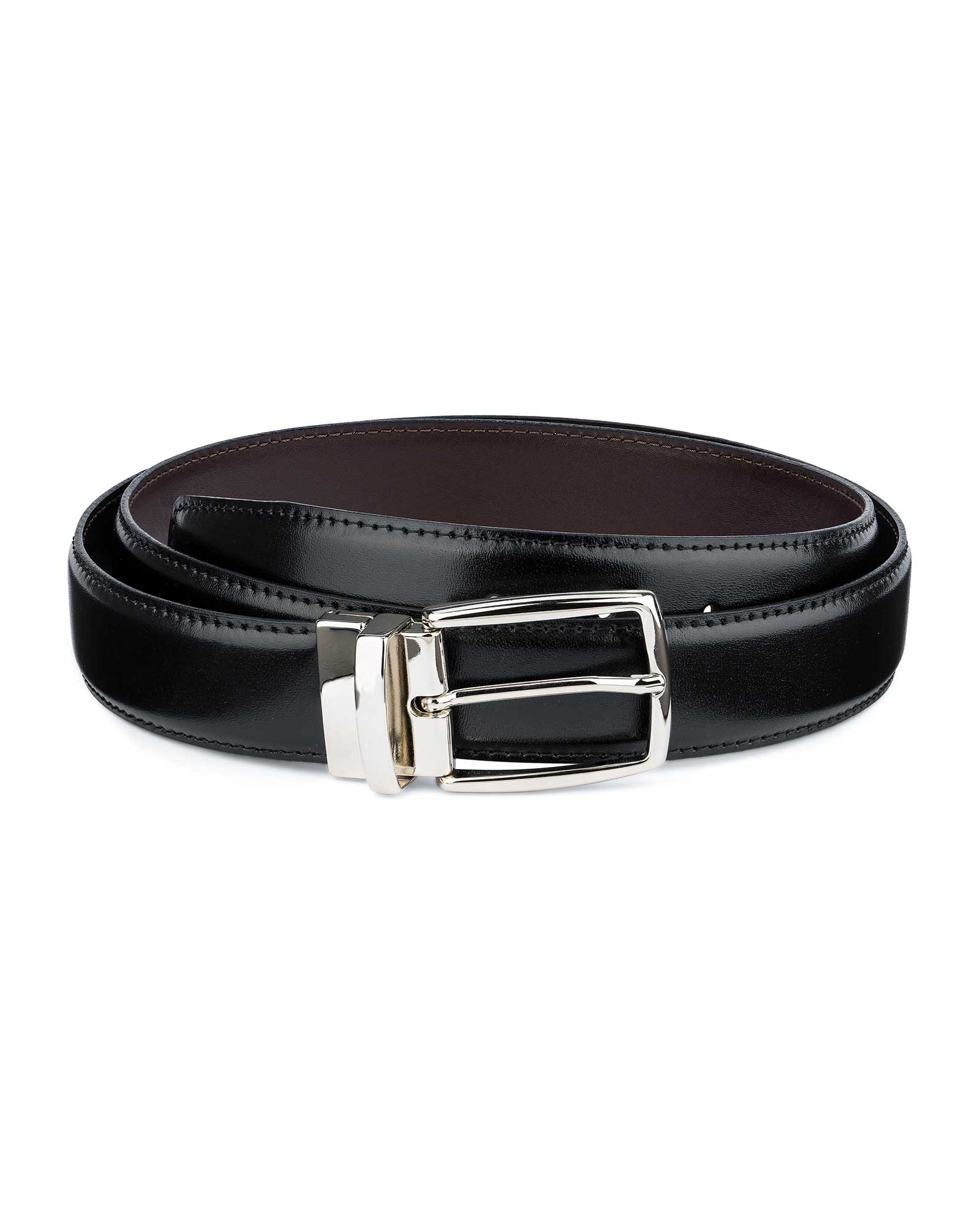 Buy Twist Reversible Leather Belt | Black Brown | LeatherBeltsOnline.com