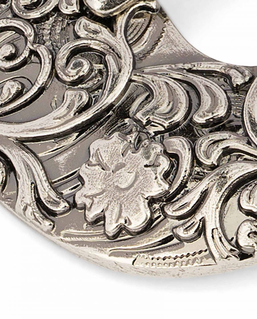Western-Belt-Buckle-Silver-Antique-3-piece-set-25-mm-1-inch-Close-image