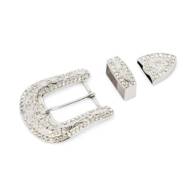 Western Rhinestone Belt buckle 3 piece set WENI34RHI 1