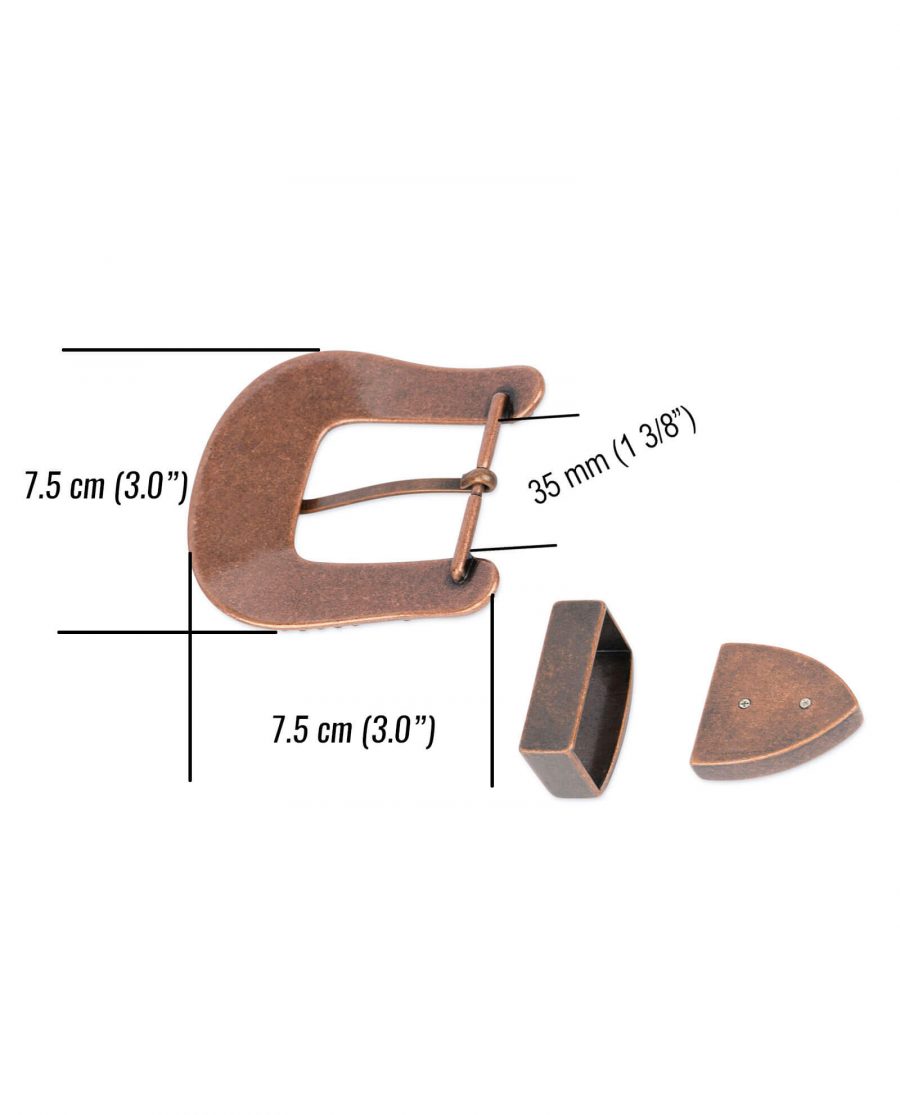 Western rhinestone copper belt buckle COPP34CWSET 4