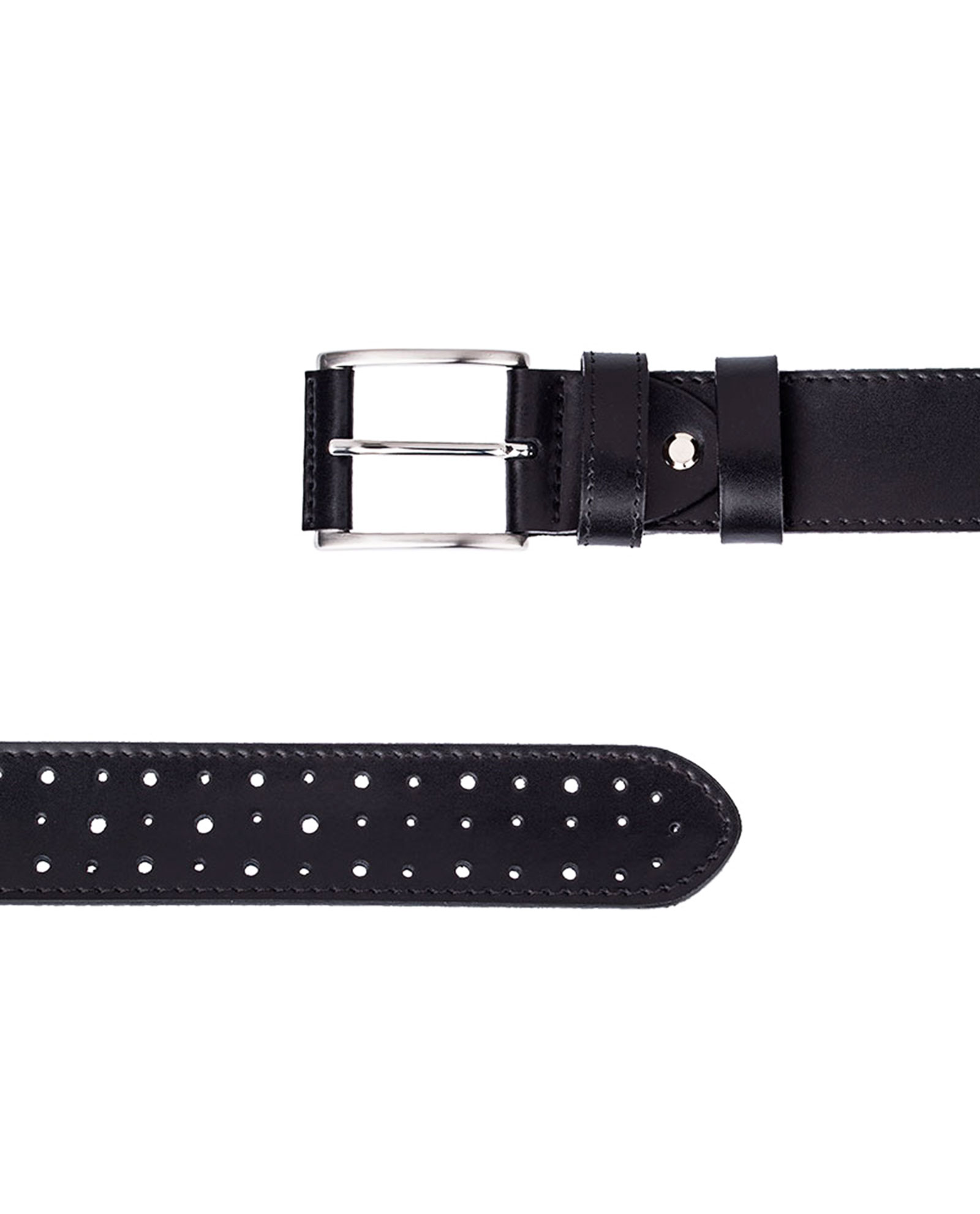 Buy Men's Casual Belt | Black Perforated Leather | Free Shipping