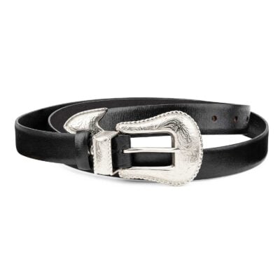 Womens-Western-Belt-Black-Smooth-Leather-by-Capo-Pelle-First-picture