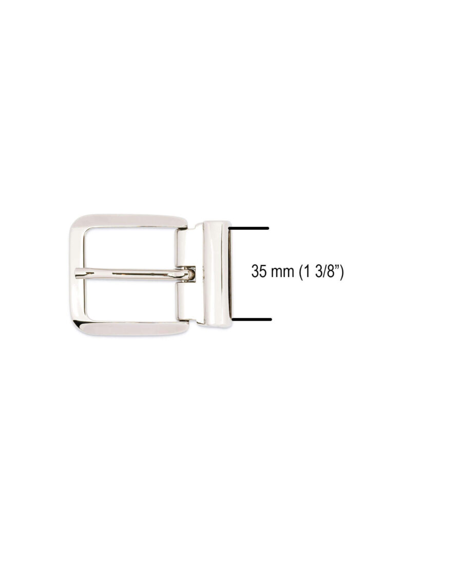 italian belt buckle 35 mm nickel silver ITCL34SILV 4 Leather Belts Online
