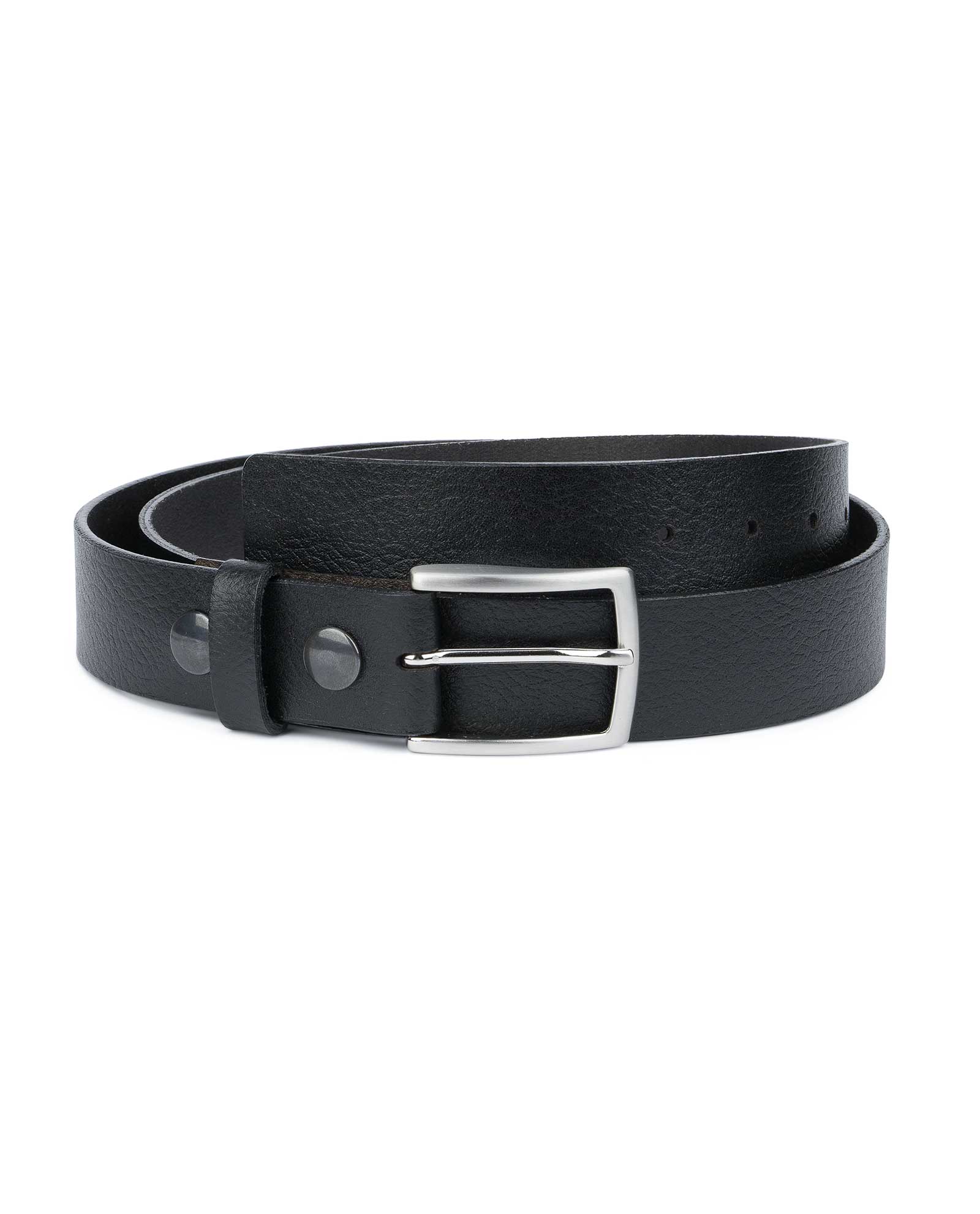Italian-Made Reversible Leather Belt with Quick-Release Buckle- Black | Men's Business Belts