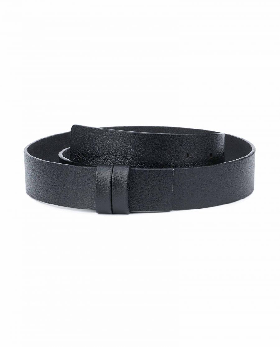 Black-Leather-Belt-No-Buckle-Replacement-Strap-Capo-Pelle