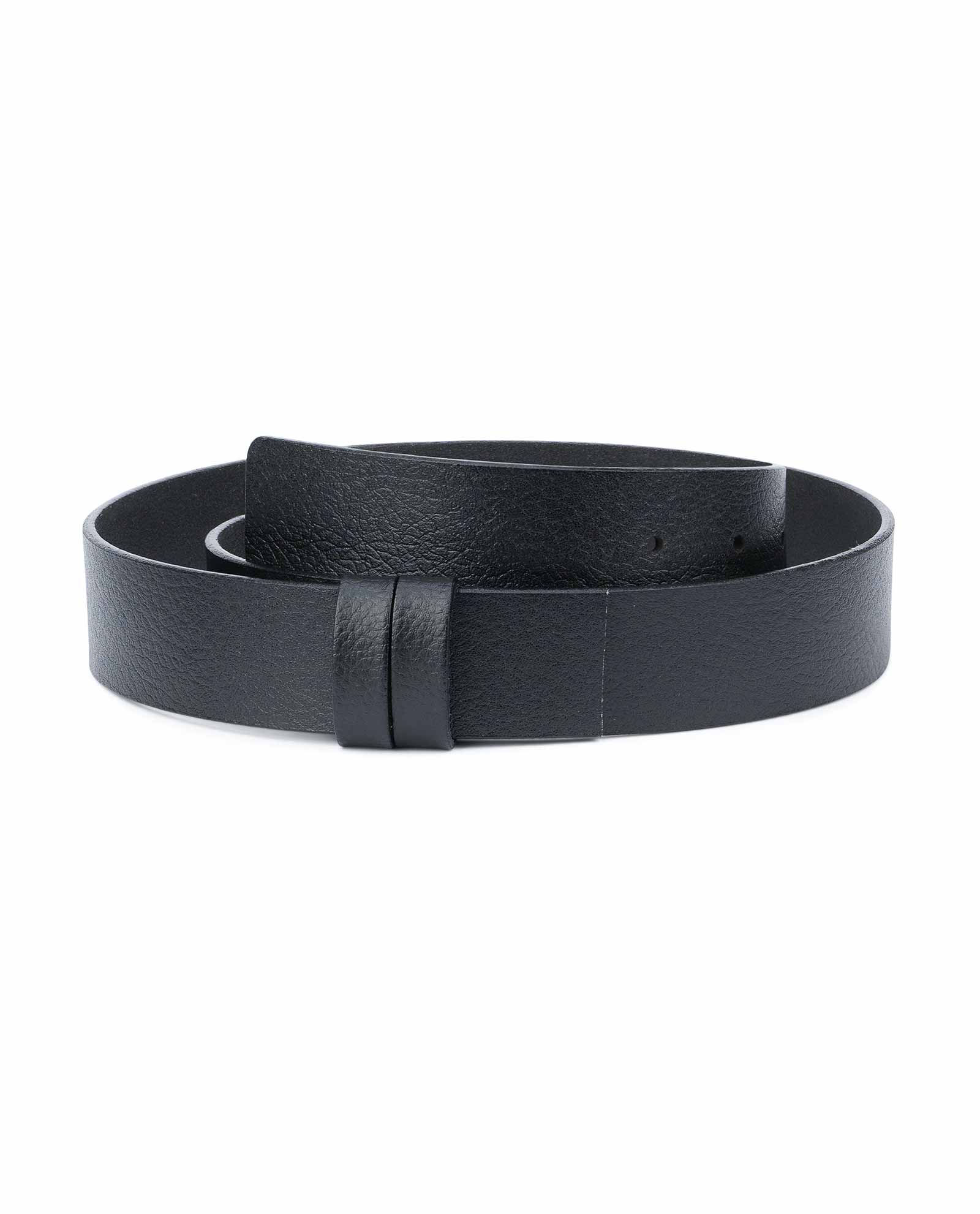 Buy Black Leather Belt No Buckle | Replacement | LeatherBeltsOnline.com