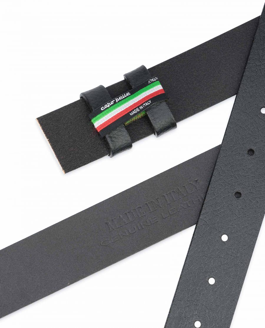 Black-Leather-Belt-No-Buckle-Replacement-Strap-Made-in-Italy