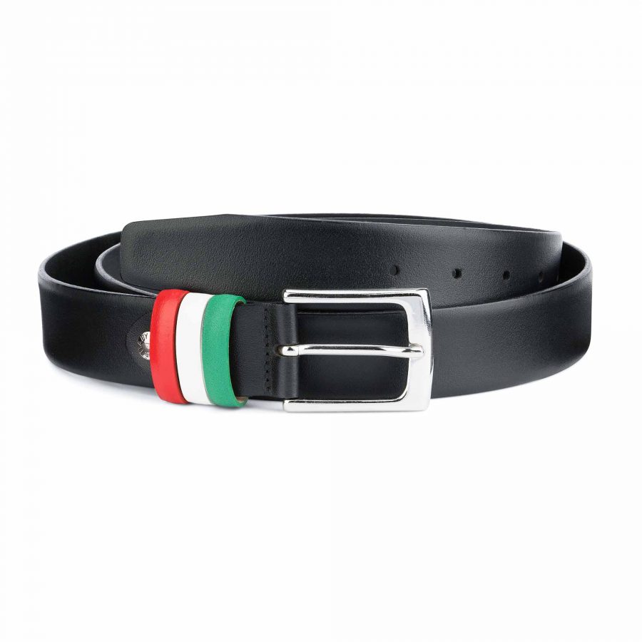 Black-Leather-Belt-with-Italy-Flag-Colors-Capo-Pelle