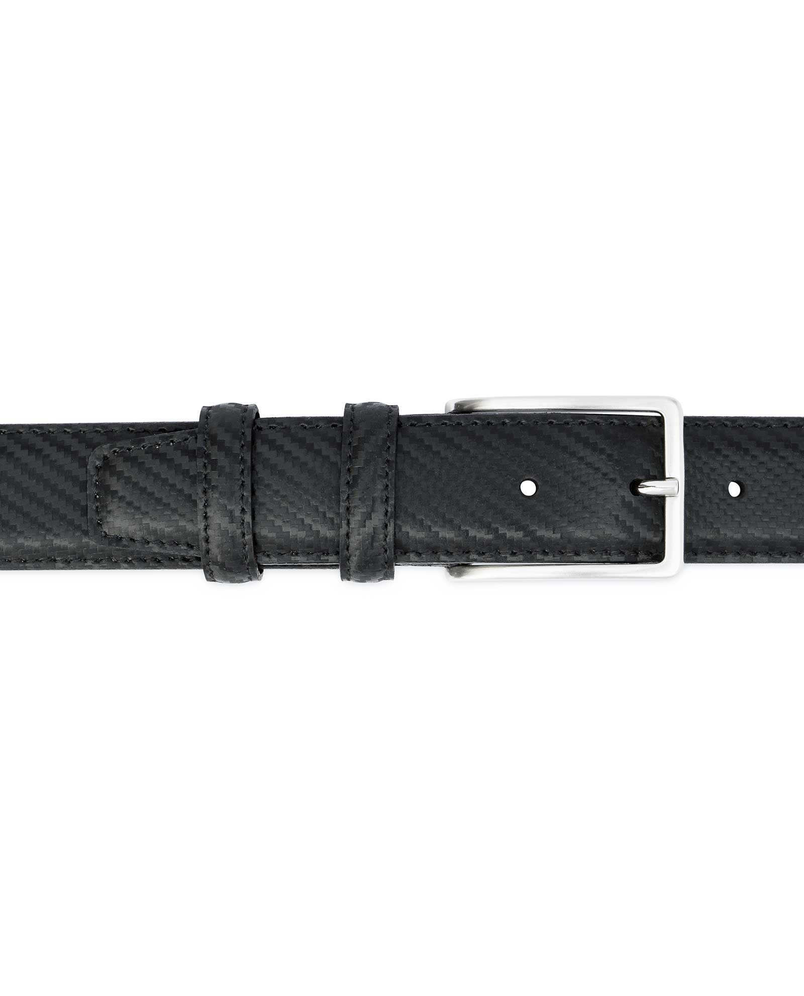 Buy Black Men's Leather Belt | Carbon Print | LeatherBeltsOnline.com