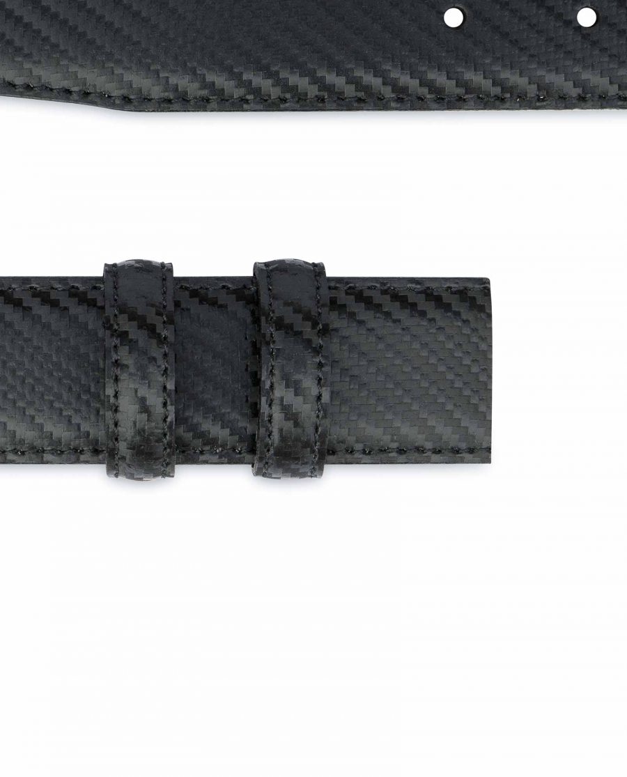 Carbon-Fiber-Leather-Belt-Without-Buckle-Black-1-3-8-inch-Loops