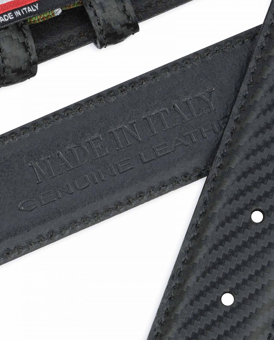 Carbon-Fiber-Leather-Belt-Without-Buckle-Black-1-3-8-inch-Stamp