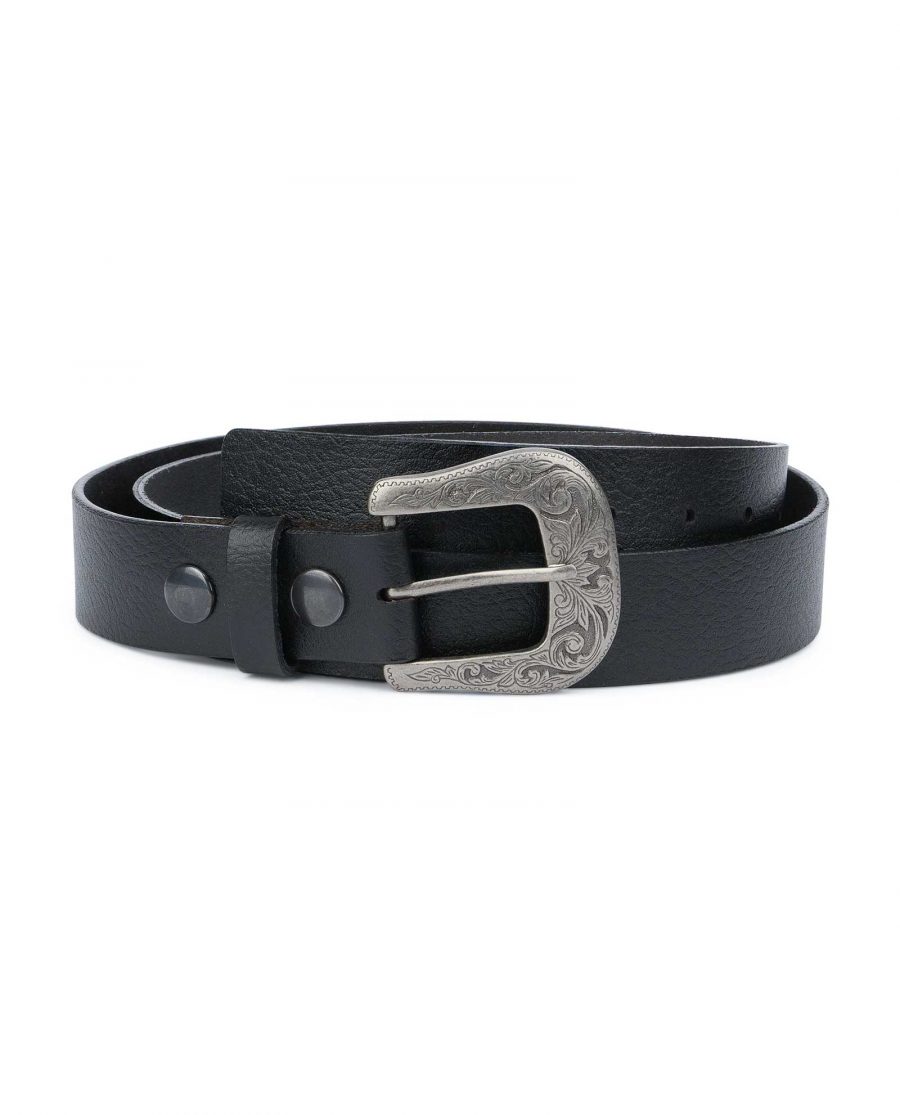 Mens-Black-Western-Belt-with-Removable-Buckle-Capo-Pelle