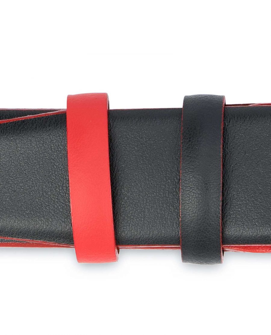 Mens-Designer-Belt-Black-with-Red-Belt-loops