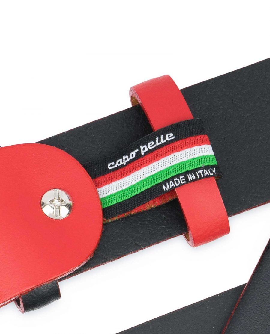 Mens-Designer-Belt-Black-with-Red-Woven-label